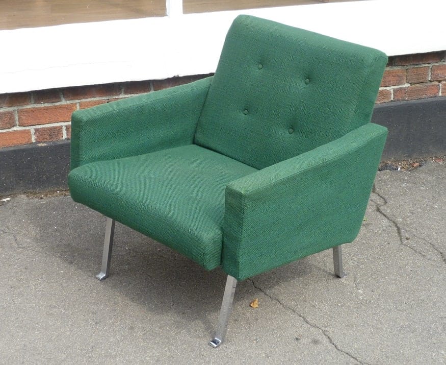Mid-century Danish chrome armchair