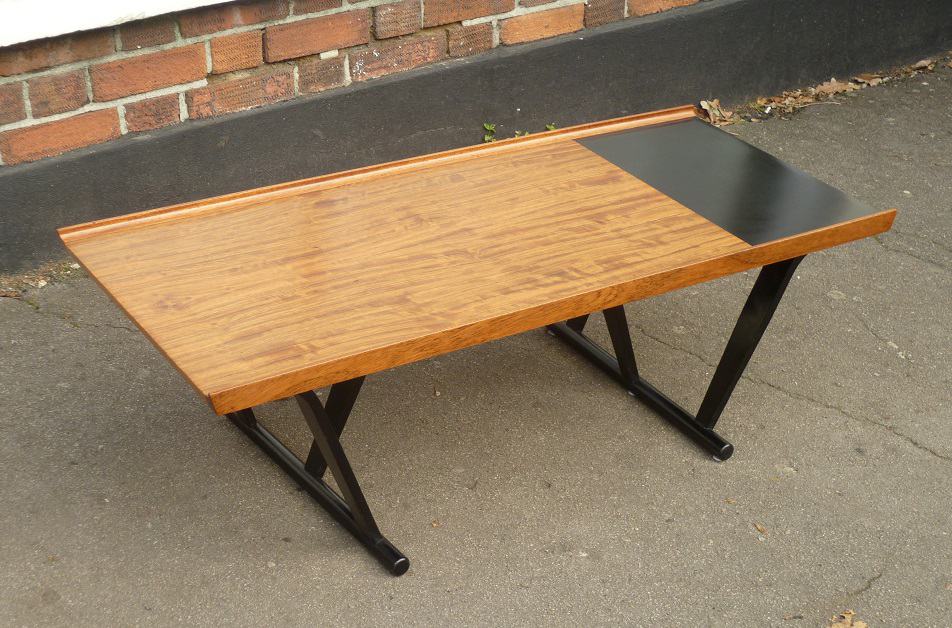 Danish rosewood and black laminate coffee table
