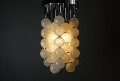 1960's Italian Murano Venini Pulegoso Glass Ceiling Light