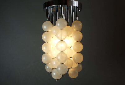 1960's Italian Murano Venini Pulegoso Glass Ceiling Light