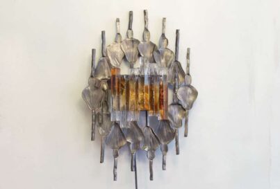 Tom Ahlstrom and Hans Ehrich Brutalist mid-century wall sconce A&E Leuchten