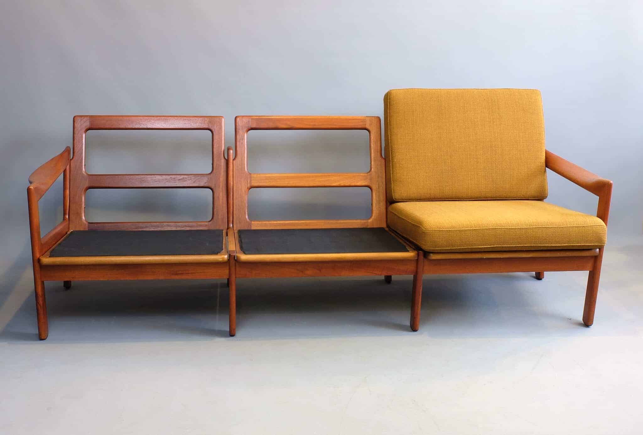 Illum Wikkelso three seat sofa produced by Eilersen, Denmark c1960