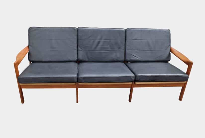 Illum Wikkelso three seat sofa produced by Eilersen, Denmark c1960