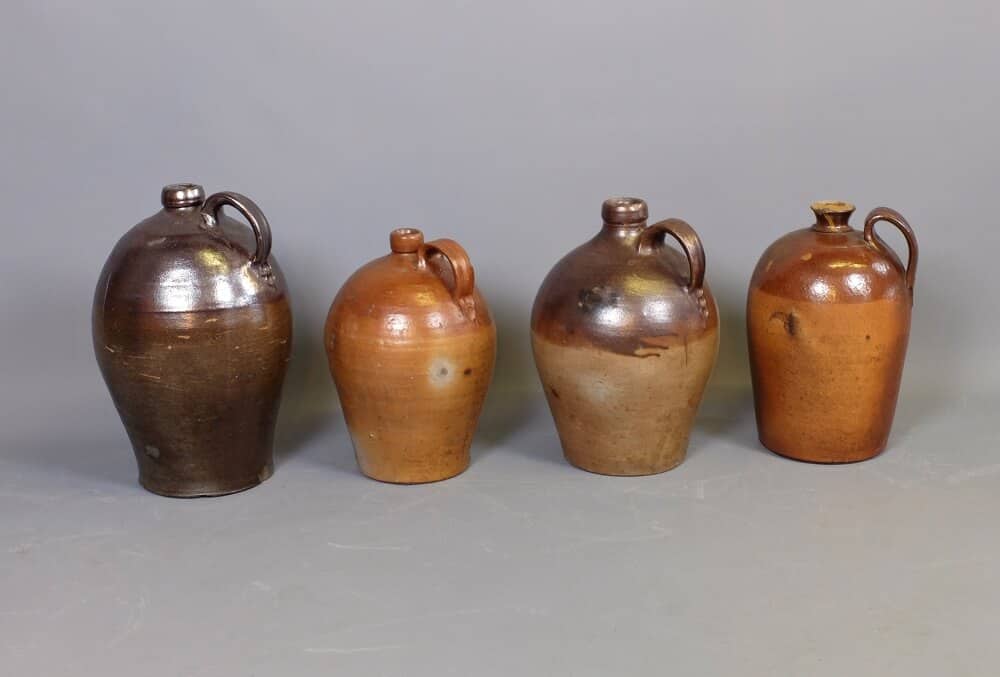 19th Century Bellarmine salt glazed stoneware jugs