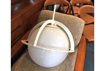 Large vintage opal glass sphere pendant light