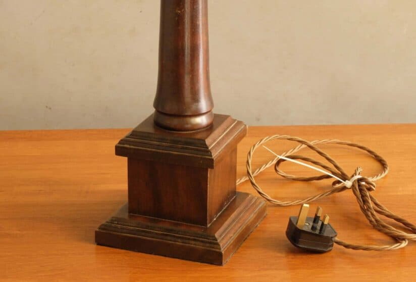 Early 20th Century architectural wooden table lamp