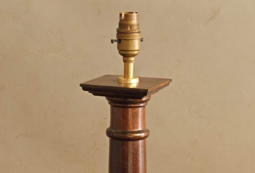 Early 20th Century architectural wooden table lamp