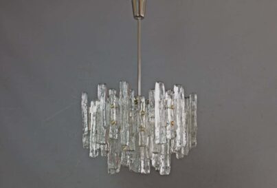 J T Kalmar Ice Glass Chandelier 1970