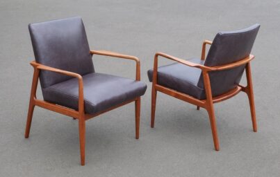 George Reinoehl for Stow & Davis Walnut Armchairs 1959